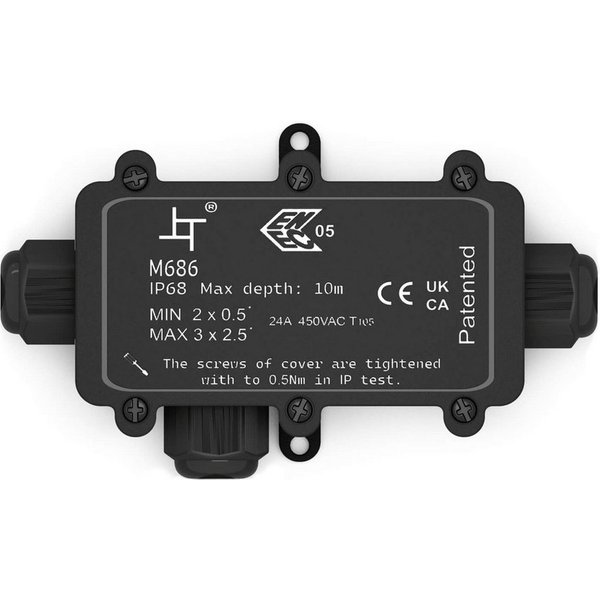 HB-DIGITAL Kabelverbinder-Sortiment hb-digital Abzweigdose wasserdicht IP68 3 Wege Typ L Installationsdose