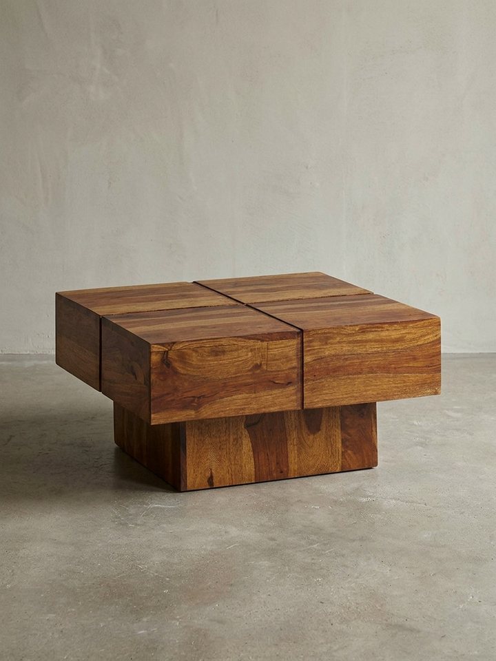 KADIMA DESIGN Couchtisch Couchtisch 57,5x57,5x30 cm Massivholz Sofatisch Quadratisch (Modern), Design Wohnzimmertisch Kaffeetisch Massiv, Kleiner Tisch Wohnzimm – Bild 5 von 5