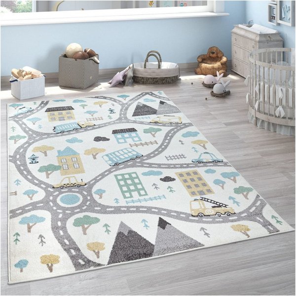 KADIMA DESIGN Kinderteppich Roadmap Kinderzimmer schmutzabweisend Teppich Kinder, Läufer, Höhe: 13 mm, Florhöhe: 9 mm, 100% Polypropylen, Rechteckig, 80x150cm, 