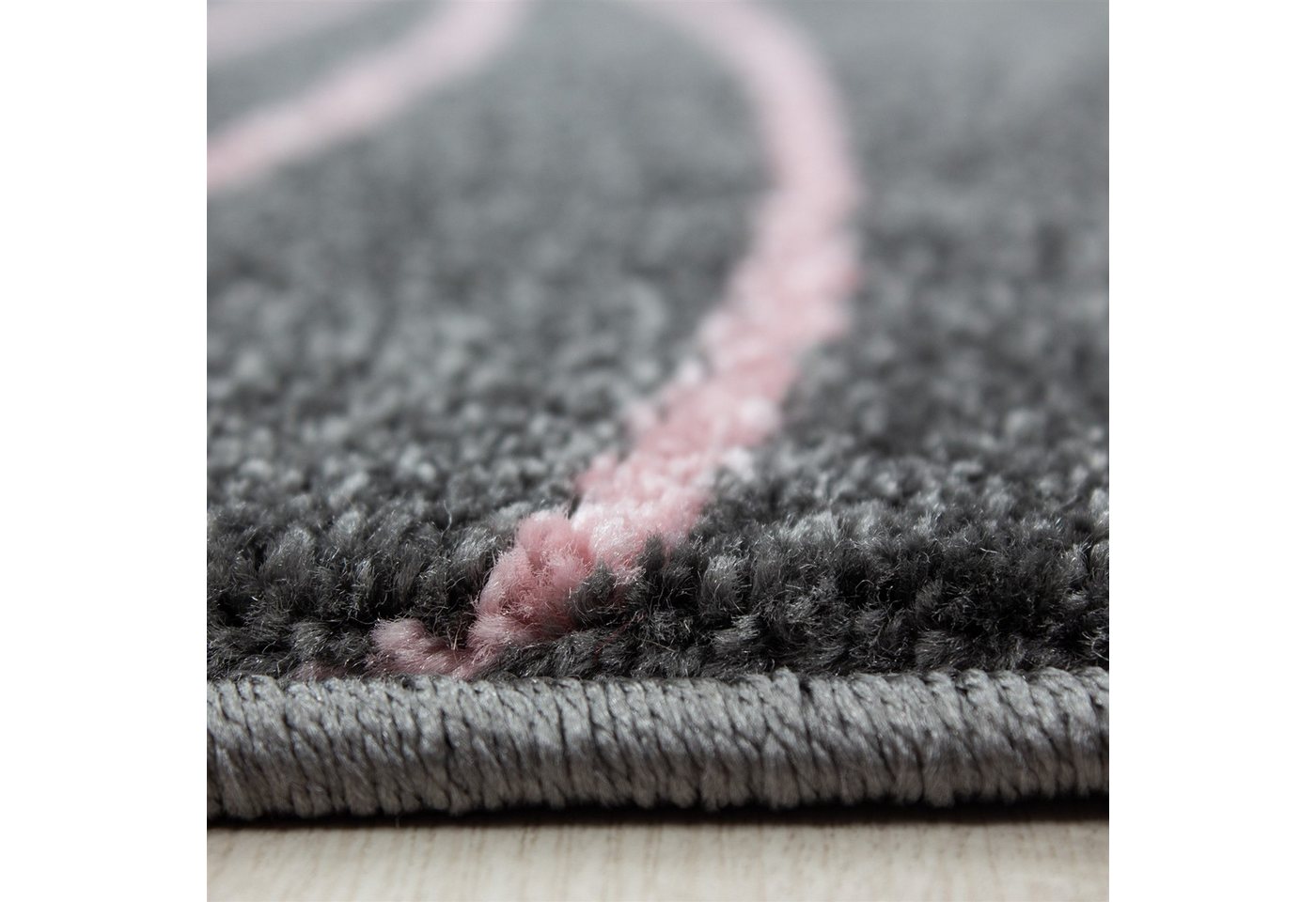 KADIMA DESIGN Kinderteppich TASNA Spielteppich Kinderzimmer Bunt Waschbar Strapazierfähig, Läufer, Höhe: 13 mm, Pink, 80x150 cm, Kurzflorteppich Sterne Waschbar – Bild 5 von 5