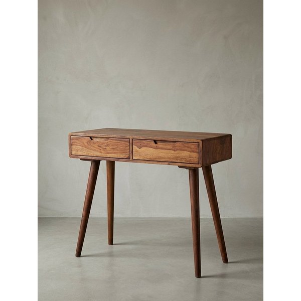 KADIMA DESIGN Konsolentisch Konsolentisch 90x76x36cm Massivholz mit Schubladen Flurtisch Diele (Flurtisch, Schminktisch Ablagetisch Natur), Design Holz Anrichte