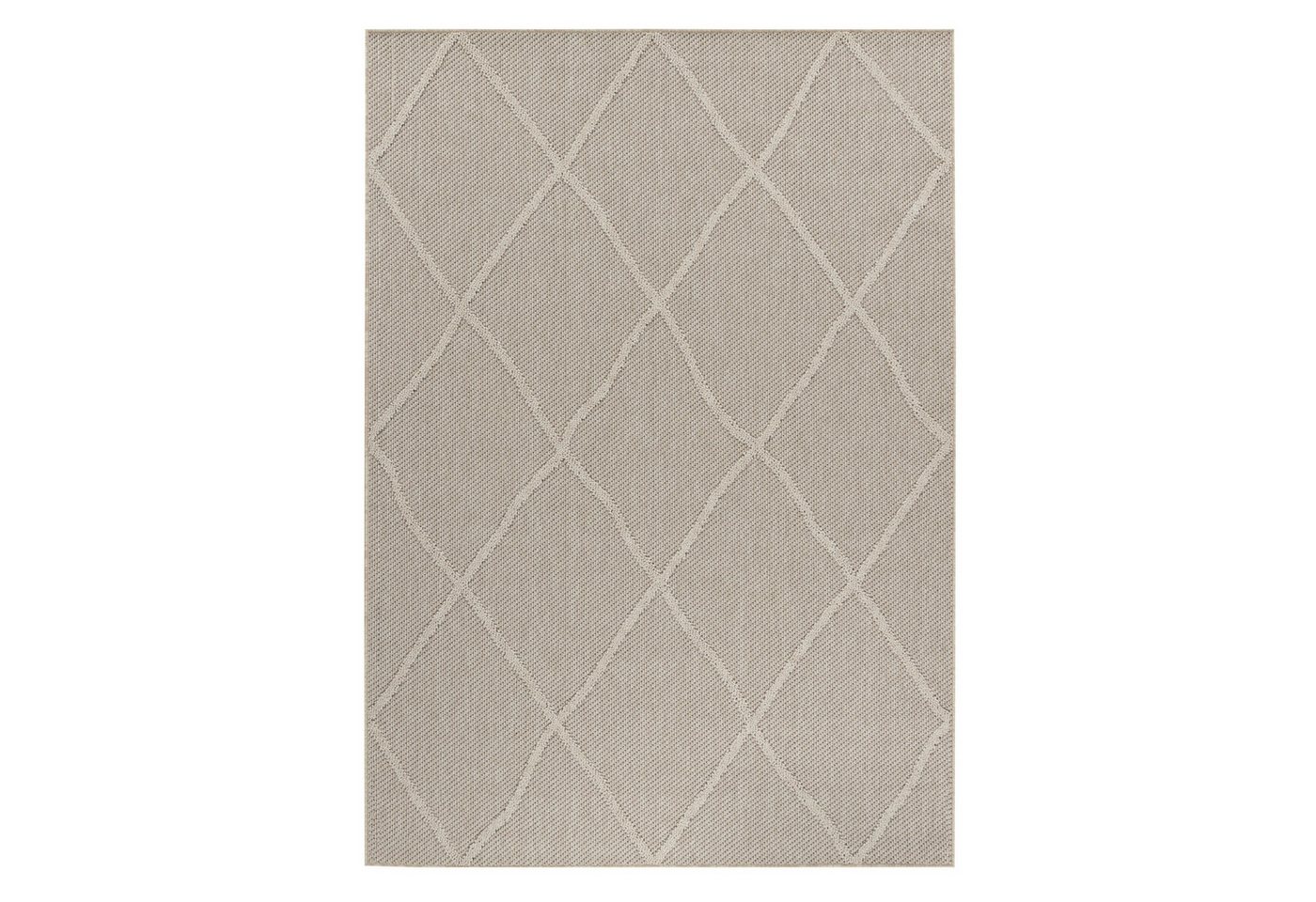 KADIMA DESIGN Outdoorteppich Outdoor Teppich Boho Flachgewebe IMST Terrasse Küche Beige Grau, Läufer, Höhe: 8 mm, Beige, 80x150 cm, Strapazierfähig Fußbodenheiz – Bild 2 von 5