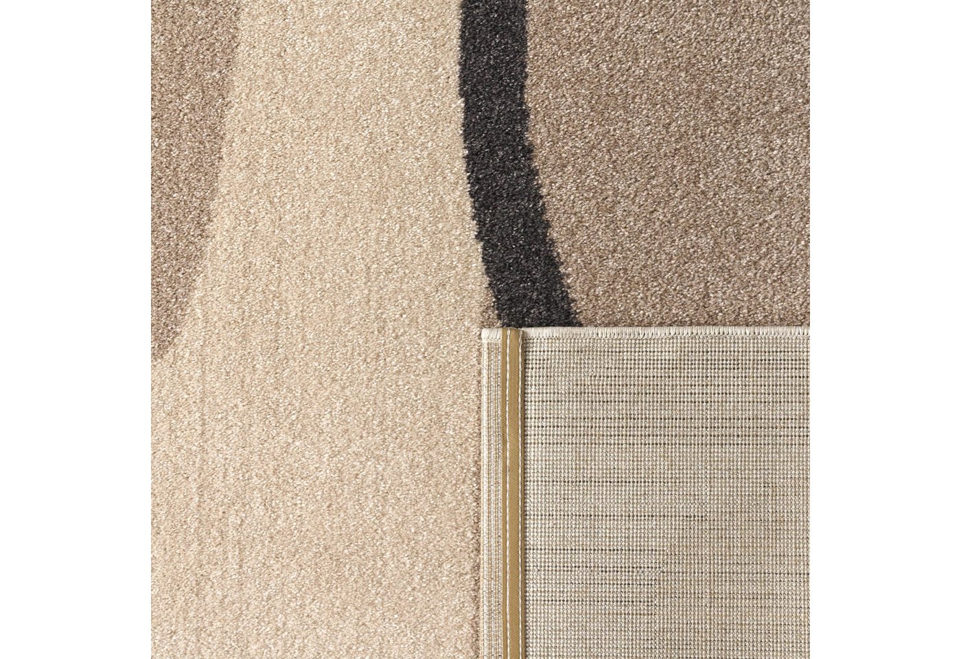KADIMA DESIGN Teppich Abstrakt Wohnzimmer schmutzabweisend Teppich Kurzflor, Läufer, Höhe: 16 mm, Florhöhe: 12 mm, 100% Polypropylen, Rechteckig, 80x150cm, Crem – Bild 5 von 5