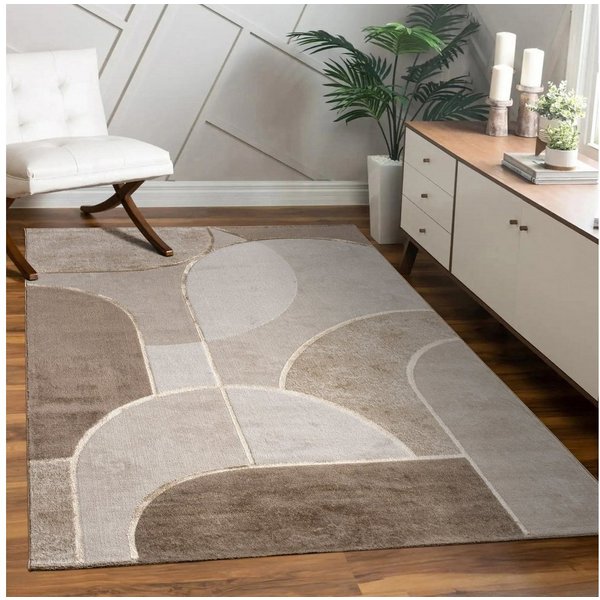 KADIMA DESIGN Teppich Abstrakt Wohnzimmer schmutzabweisend Teppich Kurzflor, Rechteckig, Höhe: 15 mm, Florhöhe: 11 mm, 60% Polypropylen, 40% Polyester, 120x160,