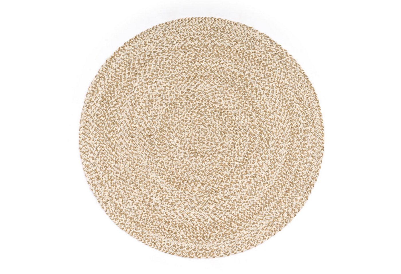 KADIMA DESIGN Teppich Boho wendbar 100% Baumwolle schmutzabweisend Baumwollteppich, Rund, Höhe: 9 mm, Florhöhe: 5 mm, pflegeleicht, Rücken aus Jute, Rund, 80Dcm – Bild 2 von 5