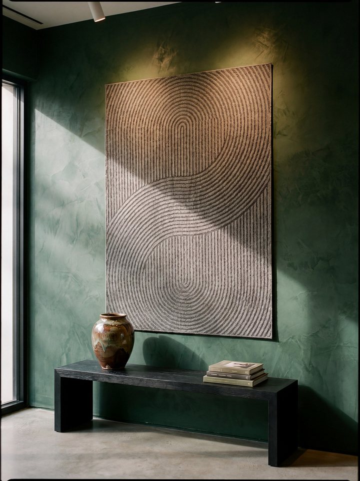 KADIMA DESIGN Teppich BORNO Teppichläufer Anthrazit 80x150 Geometrisch Polypropylen, Läufer, Höhe: 4 mm, Strapazierfähig, Pflegeleicht, Farbecht, Wetterfest, UV – Bild 2 von 5