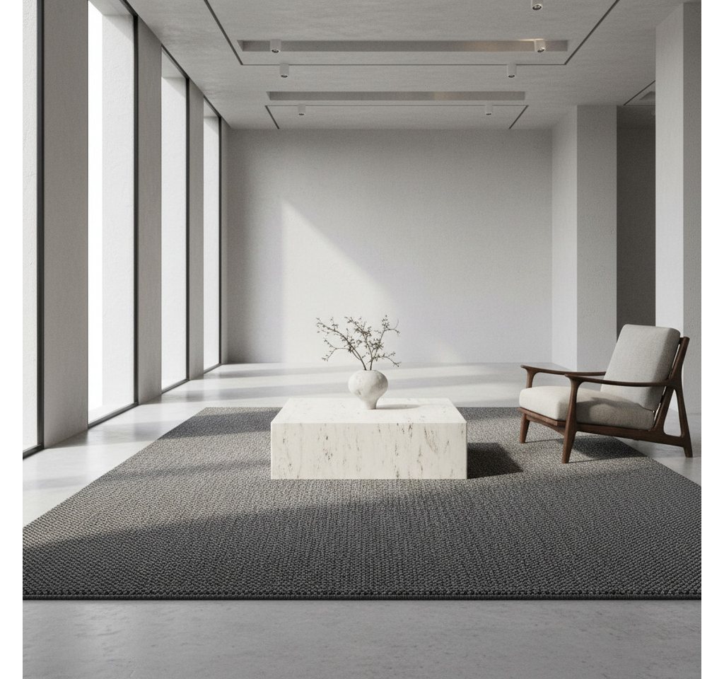 KADIMA DESIGN Teppich Flachgewebe Teppich CIMA Küche Läufer Rund Einfarbig Beige Braun, Rechteckig, Höhe: 7 mm, Grau, 60x100 cm, Webteppich Strapazierfähig Einf – Bild 3 von 5