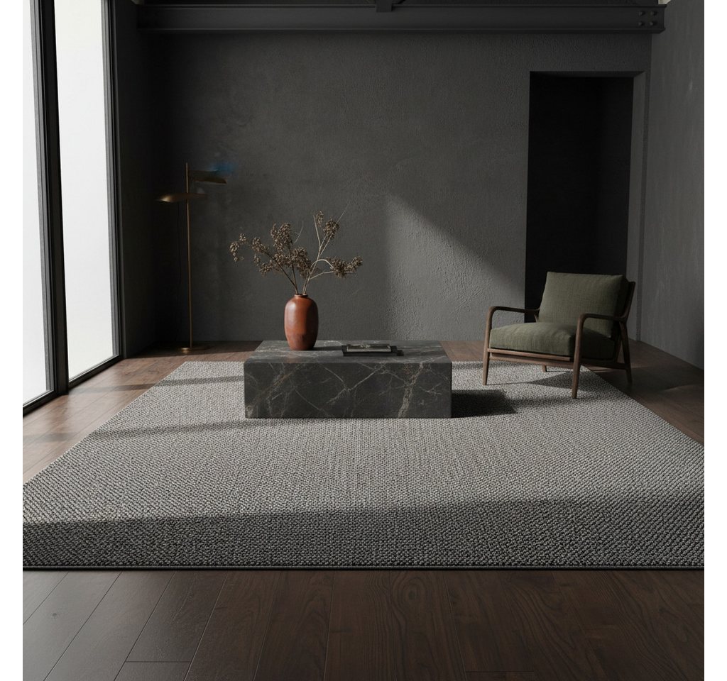KADIMA DESIGN Teppich Flachgewebe Teppich CIMA Küche Läufer Rund Einfarbig Beige Braun, Rechteckig, Höhe: 7 mm, Grau, 60x100 cm, Webteppich Strapazierfähig Einf – Bild 4 von 5