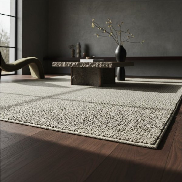 KADIMA DESIGN Teppich Flachgewebe Teppich CIMA Küche Läufer Rund Einfarbig Beige Braun, Rechteckig, Höhe: 7 mm, Creme, 60x100 cm, Webteppich Strapazierfähig Uni