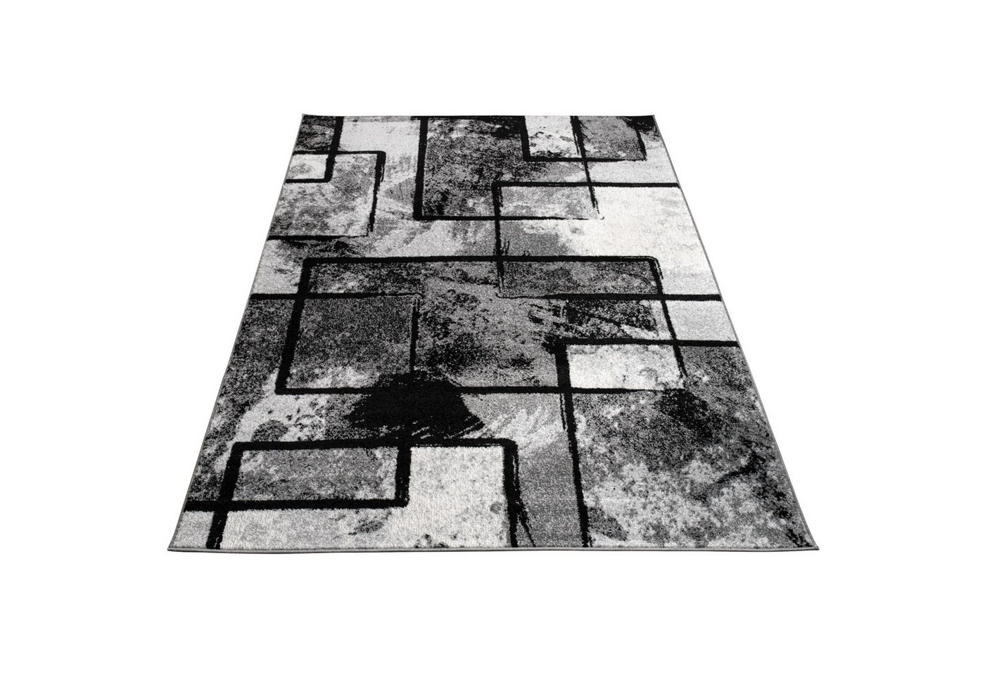 KADIMA DESIGN Teppich Geometrisches Rechteckmuster Wohnzimmer Teppich Kurzflor, Rechteckig, Höhe: 14 mm, Florhöhe: 10 mm, 100% Polypropylen, Rechteckig, 60x100c – Bild 2 von 5