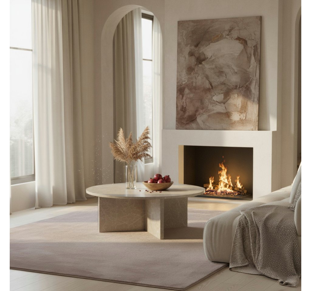 KADIMA DESIGN Teppich NECKAR Wohnzimmer Waschbar Schlafzimmer Wohnzimmerteppich Esszimmer, Läufer, Höhe: 22 mm, Beige, 60x110 cm, Strapazierfähig Esszimmerteppi – Bild 3 von 5