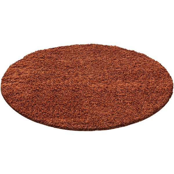 KADIMA DESIGN Teppich Unifarben Polypropylen Wohnzimmer Shaggy Teppich Hochflor, Rund, Höhe: 32 mm, Handwäsche, Rücken aus Jute, Gekettelt, 48500 Points/m2, 80x