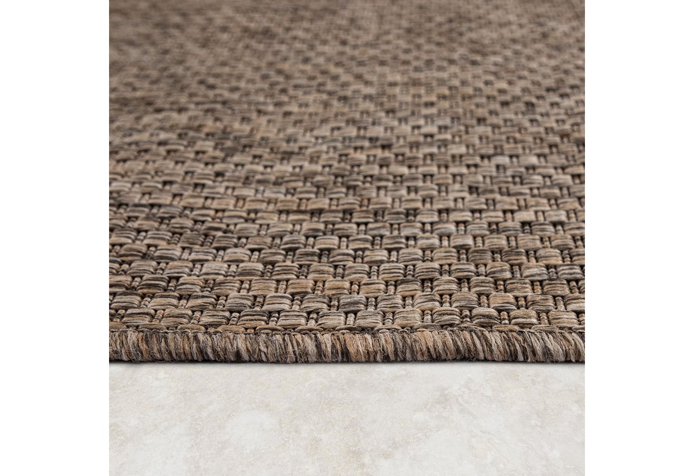 KADIMA DESIGN Teppich Unifarben Wohnzimmer schmutzabweisend Teppich Kurzflor, Rechteckig, Höhe: 4 mm, 100% Polypropylen,60x100, Braun – Bild 3 von 4