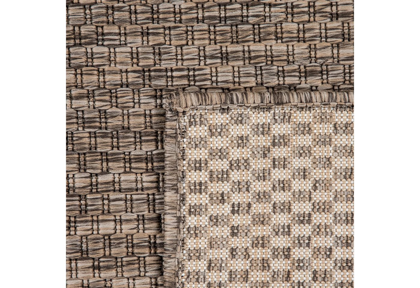 KADIMA DESIGN Teppich Unifarben Wohnzimmer schmutzabweisend Teppich Kurzflor, Rechteckig, Höhe: 4 mm, 100% Polypropylen,60x100, Braun – Bild 4 von 4