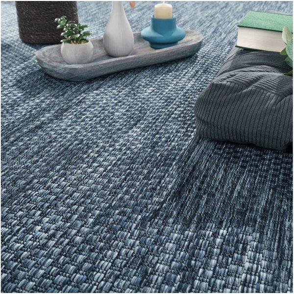 KADIMA DESIGN Teppich Unifarben Wohnzimmer schmutzabweisend Teppich Kurzflor, Rund, Höhe: 4 mm, 100% Polypropylen, Rücken aus Polypropylen, Rund, 80Dcm, Dunkelb