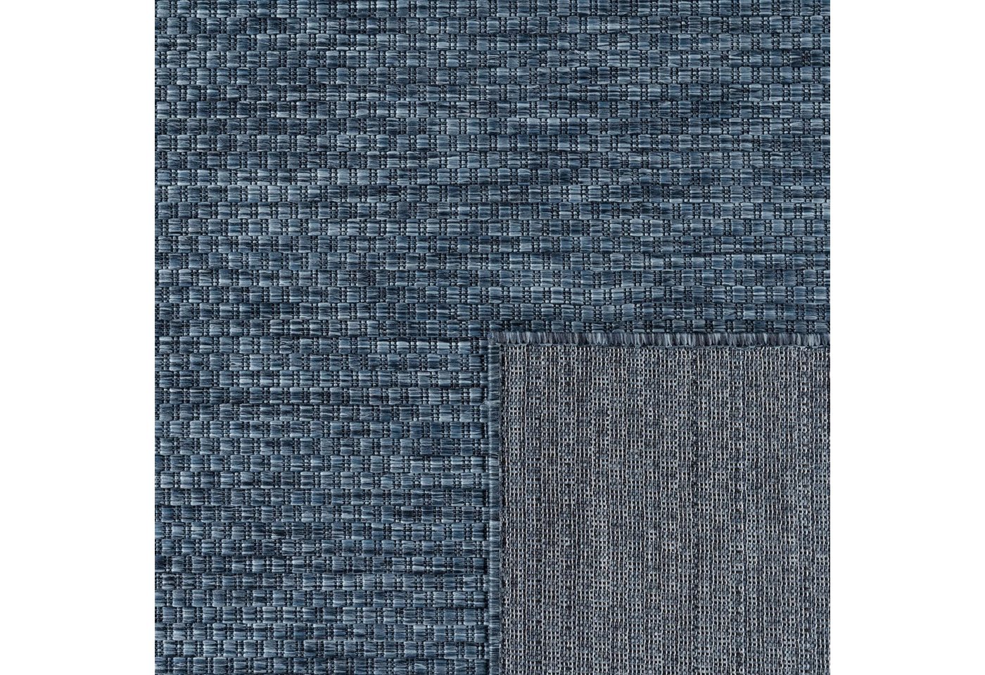 KADIMA DESIGN Teppich Unifarben Wohnzimmer schmutzabweisend Teppich Kurzflor, Rund, Höhe: 4 mm, 100% Polypropylen, Rücken aus Polypropylen, Rund, 80Dcm, Dunkelb – Bild 4 von 4