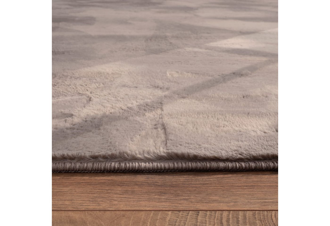 KADIMA DESIGN Teppich waschbar Einfarbig Wohnzimmer schmutzabweisend Teppich Kurzflor, Rund, Höhe: 14 mm, Florhöhe: 10 mm, Polyester, Rund, 80D, Taupe – Bild 4 von 5