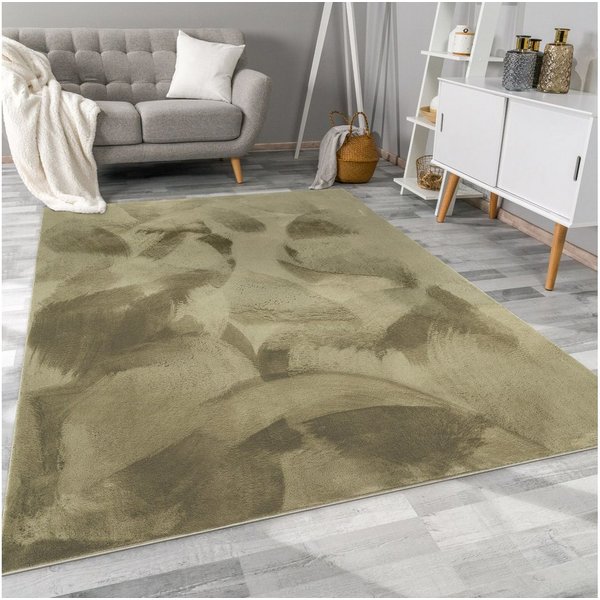 KADIMA DESIGN Teppich waschbar Einfarbig Wohnzimmer schmutzabweisend Teppich Kurzflor, Läufer, Höhe: 14 mm, Florhöhe: 10 mm, 100% Polyester, Läufer, 80x150cm, G