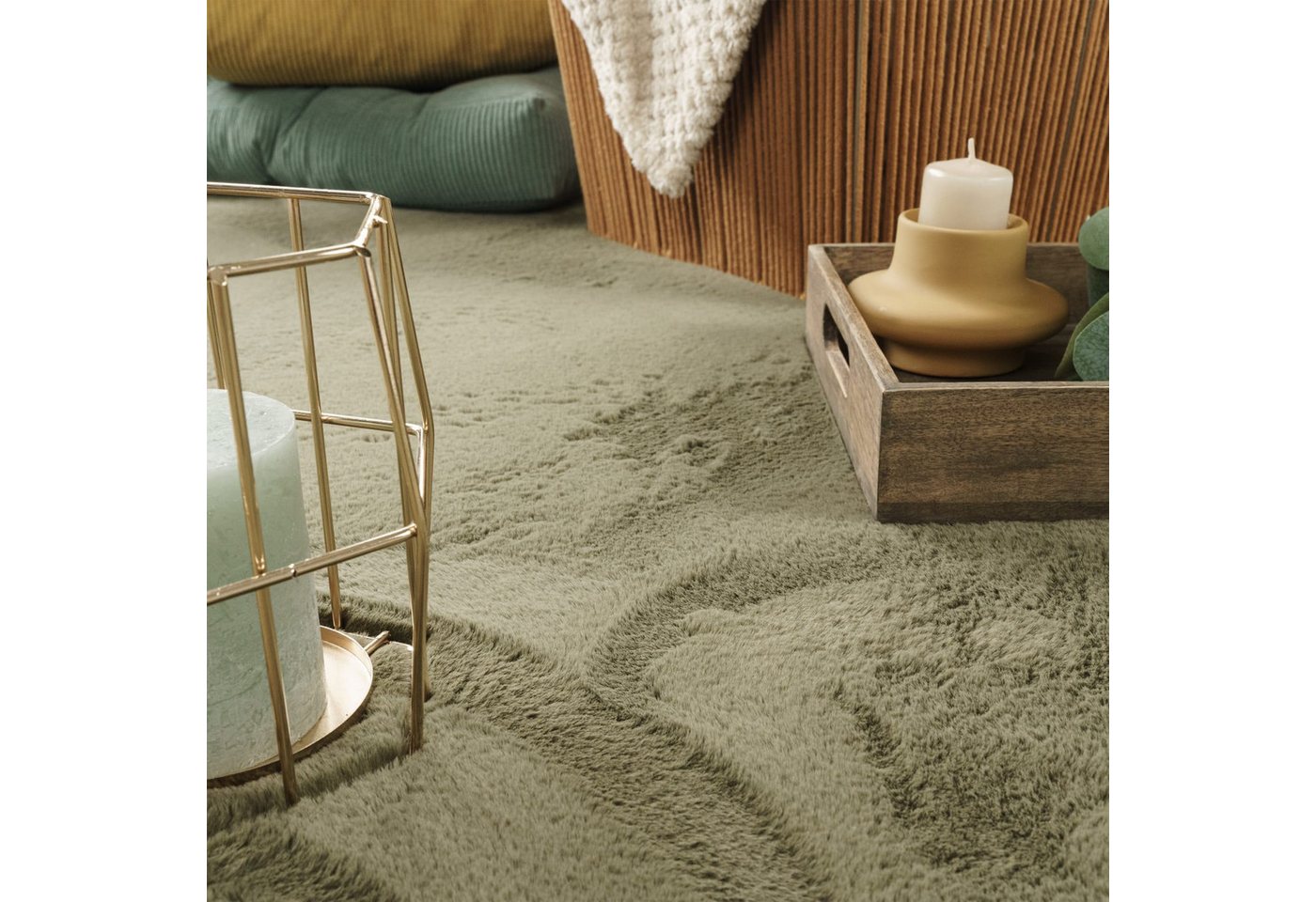 KADIMA DESIGN Teppich waschbar Einfarbig Wohnzimmer schmutzabweisend Teppich Kurzflor, Läufer, Höhe: 14 mm, Florhöhe: 10 mm, 100% Polyester, Läufer, 80x150cm, G – Bild 3 von 5