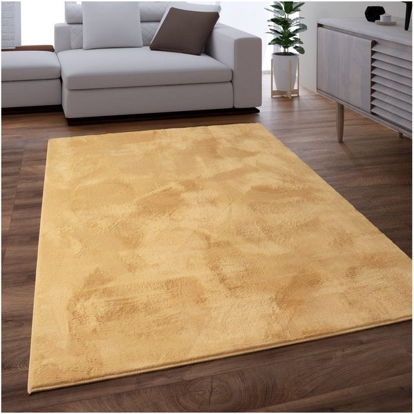 KADIMA DESIGN Teppich waschbar Einfarbig Wohnzimmer schmutzabweisend Teppich Kurzflor, Rechteckig, Höhe: 14 mm, Florhöhe: 10 mm, 100% Polyester, Läufer, 60x90cm