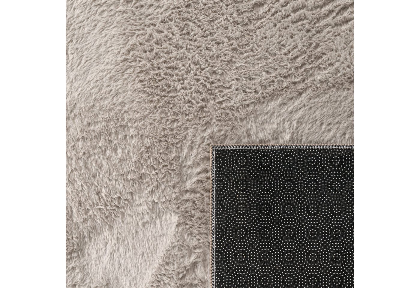 KADIMA DESIGN Teppich waschbar Einfarbig Wohnzimmer schmutzabweisend Teppich Kurzflor, Rund, Höhe: 14 mm, Florhöhe: 10 mm, Polyester, Rund, 80D, Beige – Bild 5 von 5