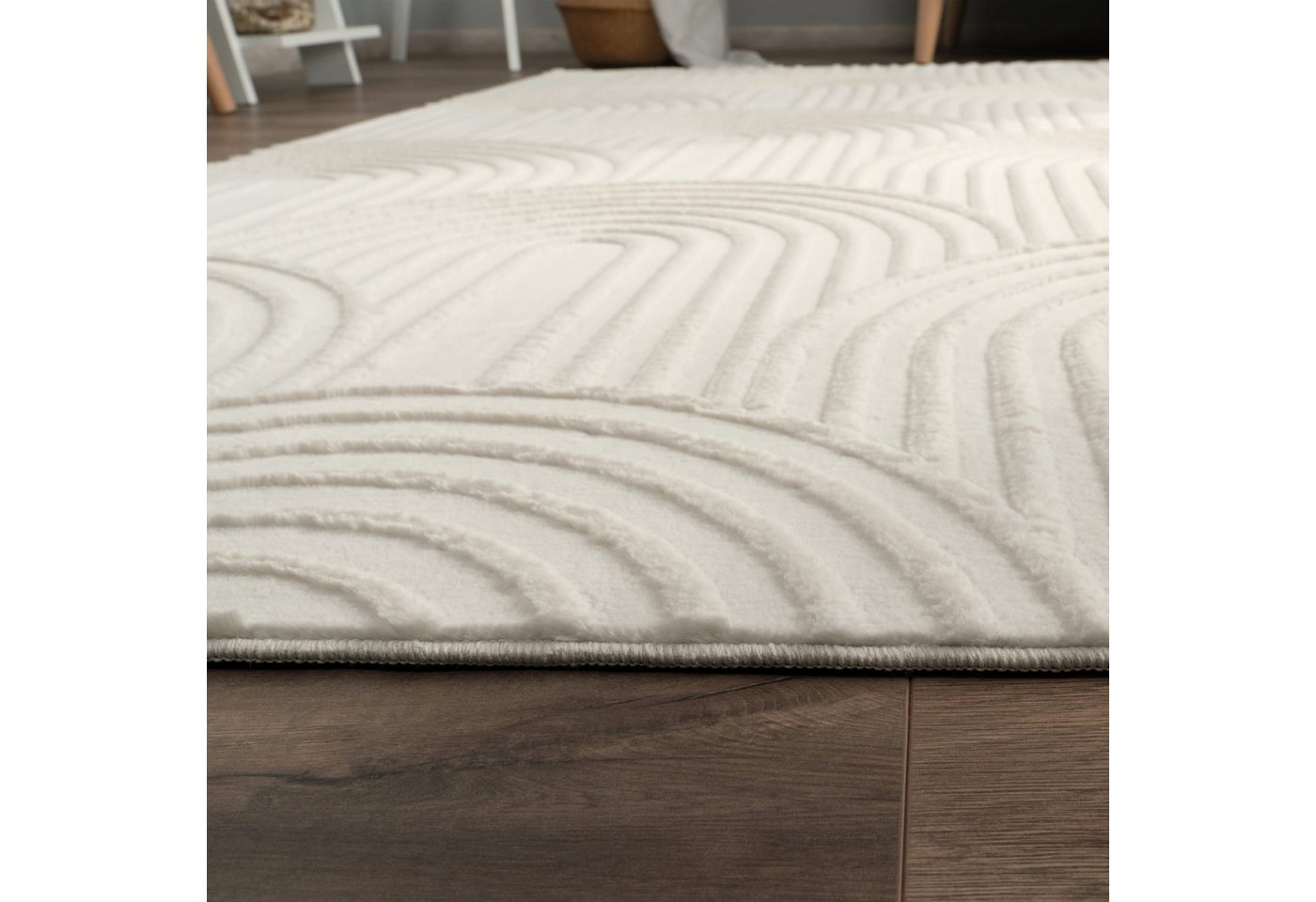 KADIMA DESIGN Teppich waschbar Struktur Wohnzimmer schmutzabweisend Teppich Kurzflor, Läufer, Höhe: 14 mm, Florhöhe: 10 mm, 100% Polyester, Rechteckig, 80x150cm – Bild 4 von 5
