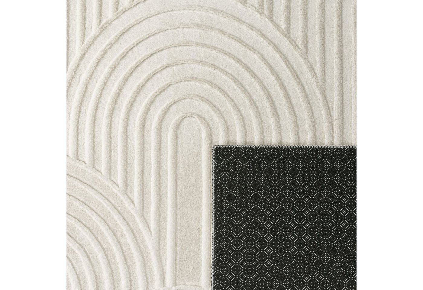 KADIMA DESIGN Teppich waschbar Struktur Wohnzimmer schmutzabweisend Teppich Kurzflor, Läufer, Höhe: 14 mm, Florhöhe: 10 mm, 100% Polyester, Rechteckig, 80x150cm – Bild 5 von 5