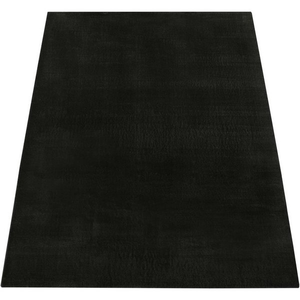 KADIMA DESIGN Teppich waschbar Unifarben Wohnzimmer schmutzabweisend Teppich Kurzflor, Rund, Höhe: 14 mm, Florhöhe: 10 mm, Polyester, Rund, 80D, Schwarz