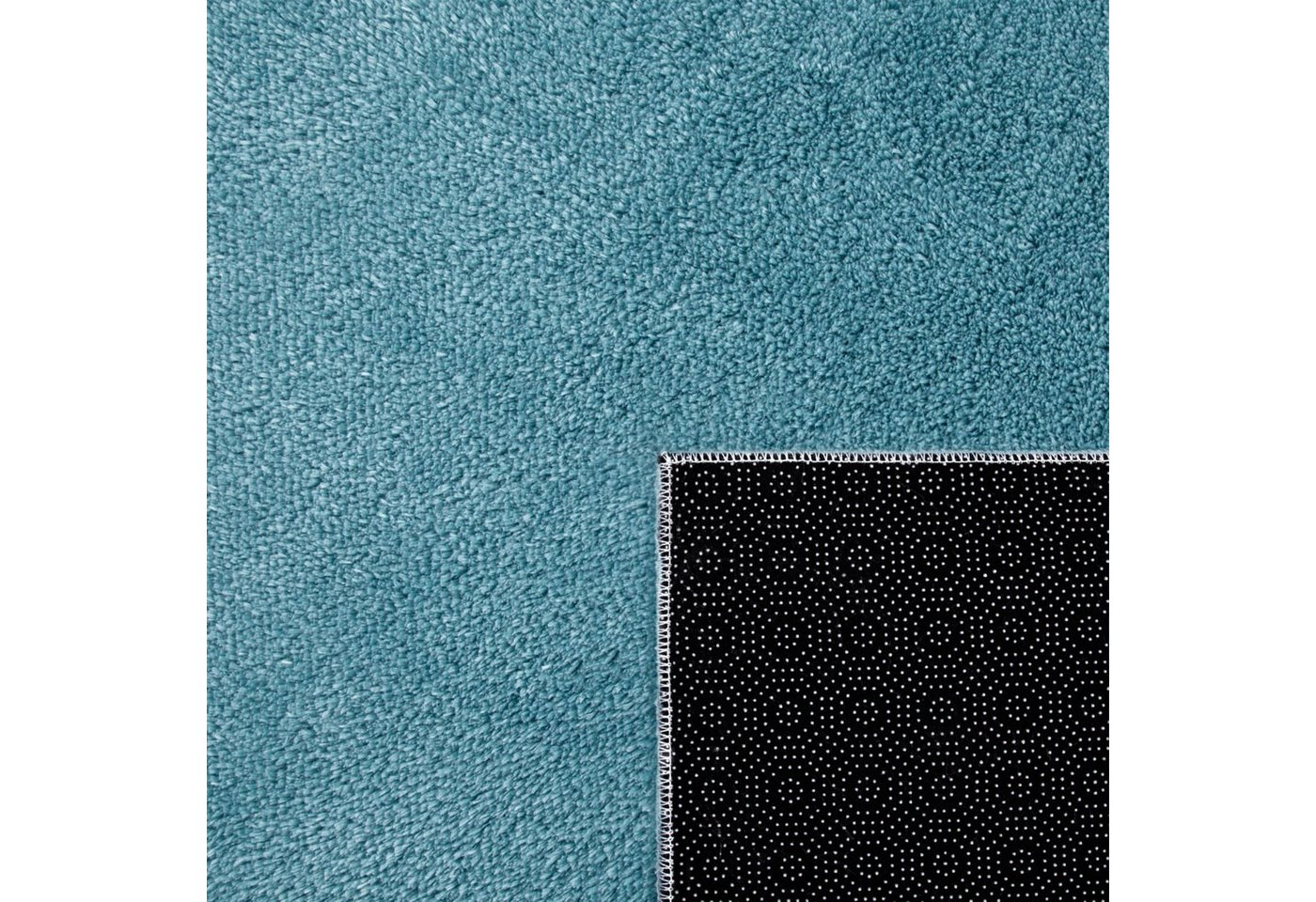 KADIMA DESIGN Teppich waschbar Unifarben Wohnzimmer schmutzabweisend Teppich Kurzflor, Rechteckig, Höhe: 14 mm, Florhöhe: 10 mm, 100% Polyester, Läufer, 60x100c – Bild 5 von 5