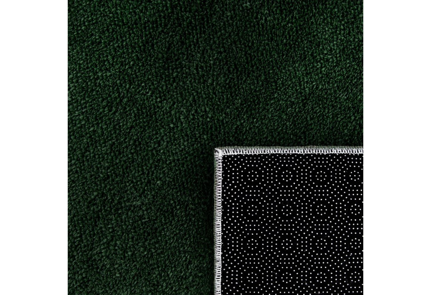 KADIMA DESIGN Teppich waschbar Unifarben Wohnzimmer schmutzabweisend Teppich Kurzflor, Rund, Höhe: 14 mm, Florhöhe: 10 mm, Polyester, Rücken aus Felt + Dots, Ru – Bild 5 von 5