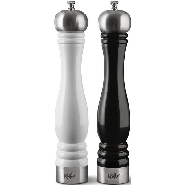 Käfer Salz- / Pfefferstreuer, (Set, 2-tlg), FSC®, Keramik-Mahlwerk für Salz, Edelstahl-Mahlwerk für Pfeffer