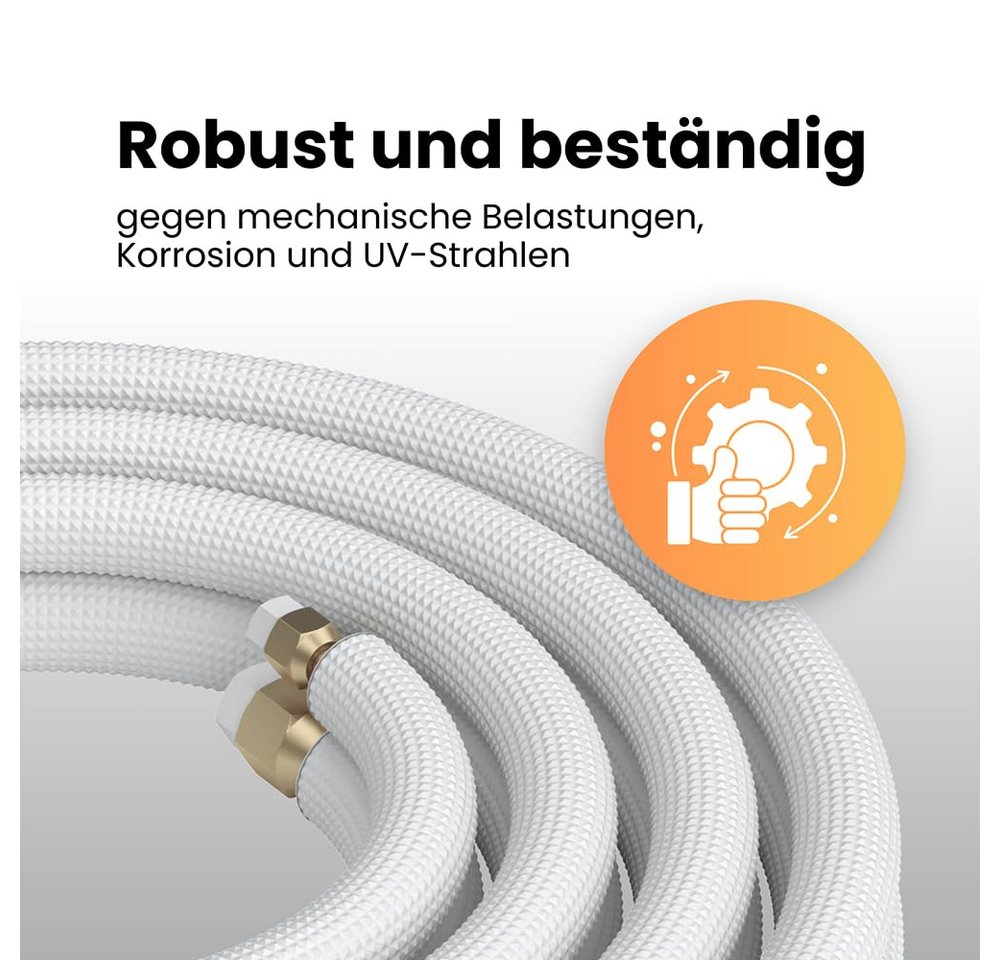 Kältebringer Kupferrohr, Kältemittelleitung 1/4" 3/8" für Split Klimaanlagen, Isoliert, 5-adrig – Bild 3 von 5