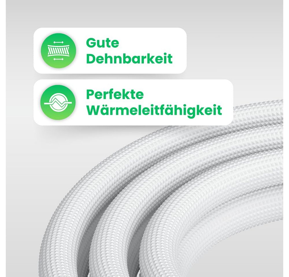 Kältebringer Kupferrohr, Kältemittelleitung 1/4" 3/8" für Split Klimaanlagen, Isoliert, 5-adrig – Bild 4 von 5