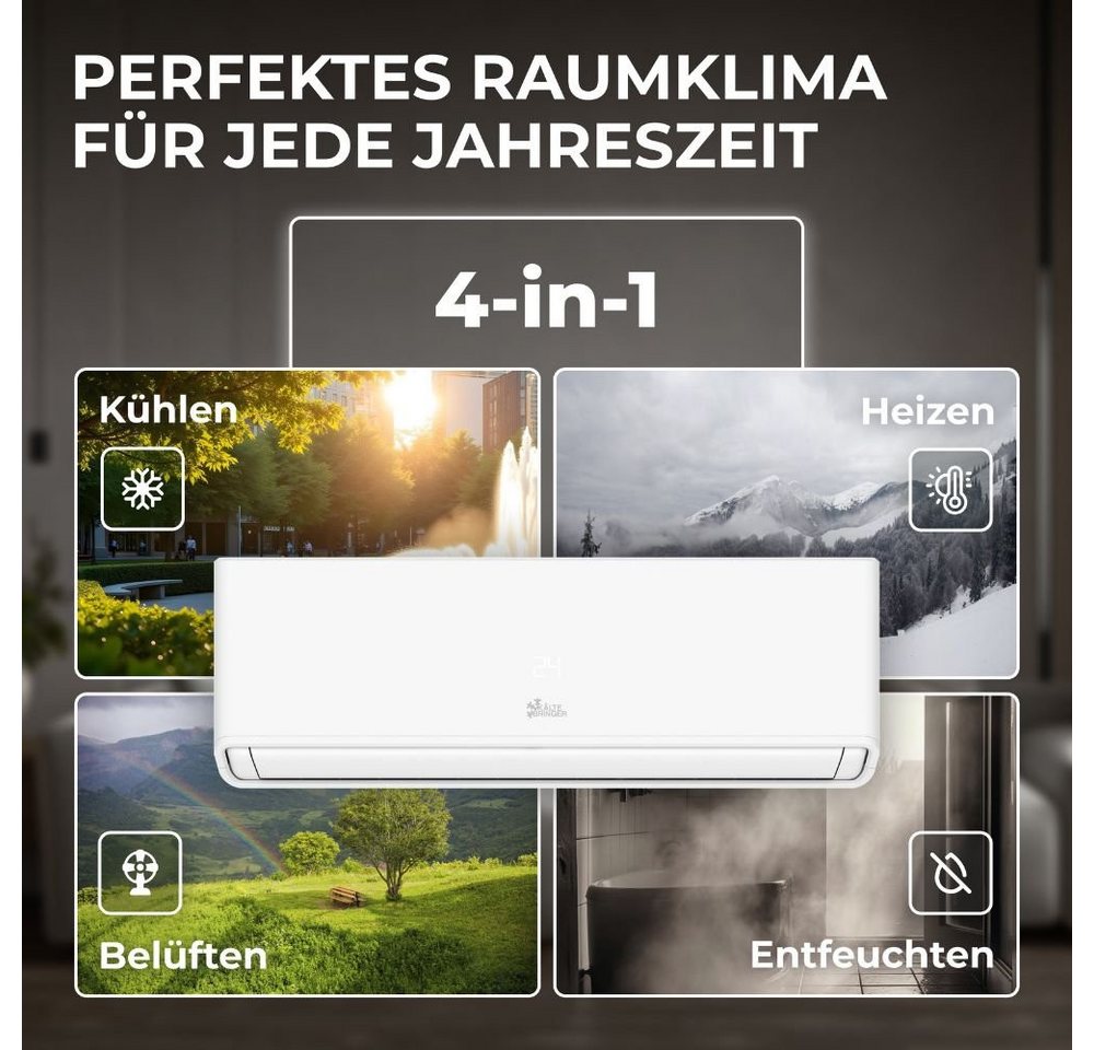 Kältebringer Split-Klimagerät R290 Split Klimaanlage Set - 12000 BTU - Kühlen & Heizen - A+++, 3,7 kW, WiFi/App, inkl. Montagematerial, sehr leise und energiesp – Bild 3 von 5
