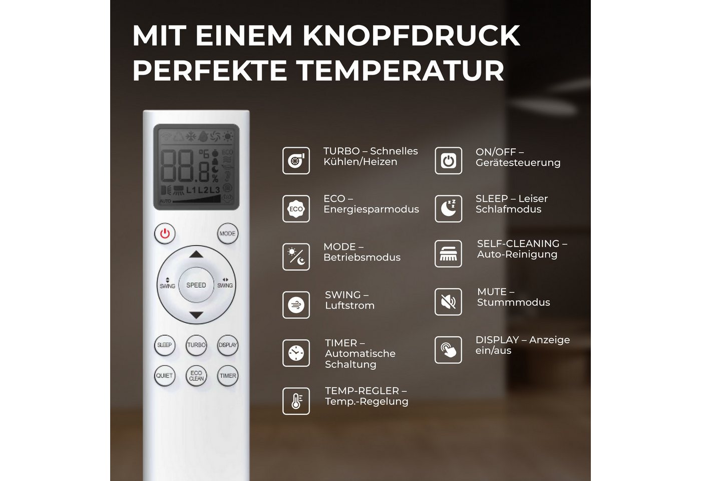 Kältebringer Split-Klimagerät R290 Split Klimaanlage Set - 12000 BTU - Kühlen & Heizen - A+++, 3,7 kW, WiFi/App, inkl. Montagematerial, sehr leise und energiesp – Bild 5 von 5