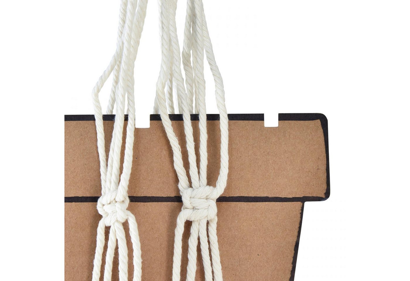 Kaemingk Blumenampel Makramee Blumenampel Creme Boho-Stil Ø18-19cm H85cm – Bild 4 von 5