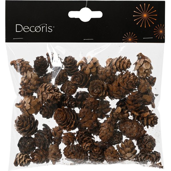 Kaemingk Christbaumschmuck, Tannenzapfen / Deko Naturzapfen 2-3cm beschneit mit Glitzer