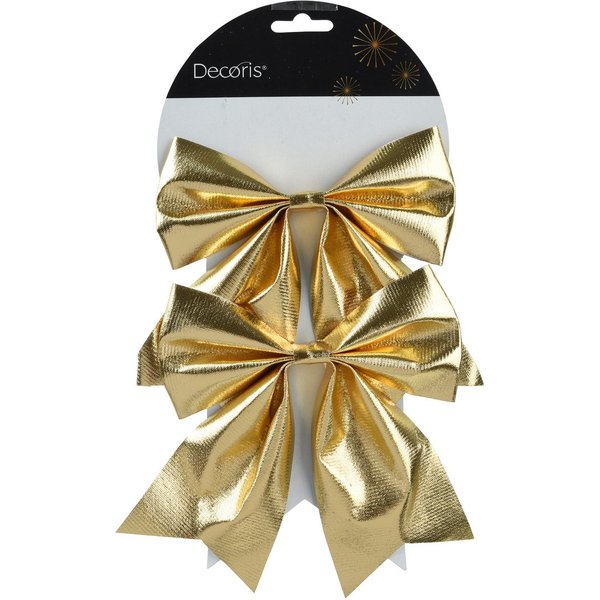Kaemingk Christbaumschmuck, Schleifen 17cm 2er Set - Gold metallic