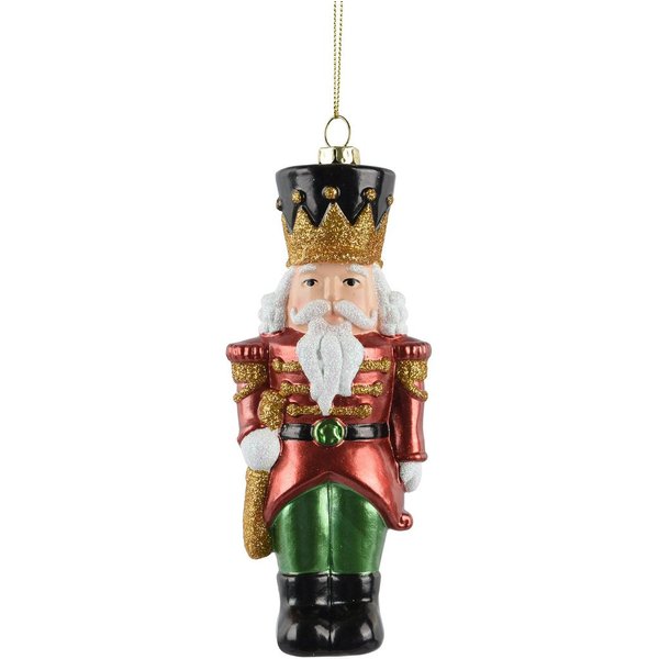 Kaemingk Christbaumschmuck, Christbaumschmuck Kunststoff 14,7cm Nussknacker Figur Rot / Grün