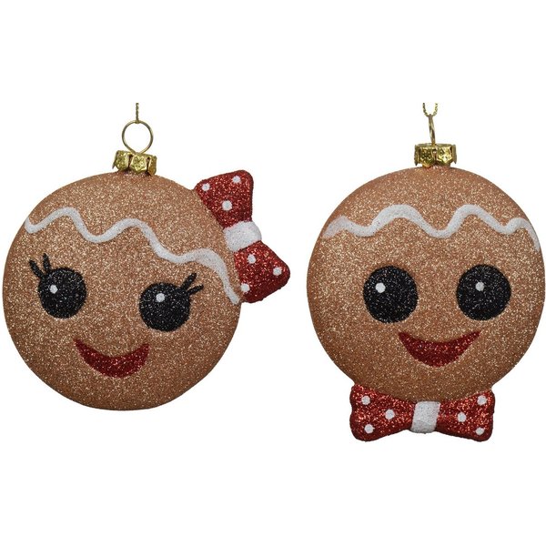 Kaemingk Christbaumschmuck, Christbaumschmuck Kunststoff 9cm Lebkuchenmann 1 Stück sortiert Braun