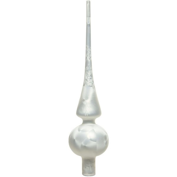 Kaemingk Christbaumspitze, Christbaumspitze Glas 26cm weiß eislack matt