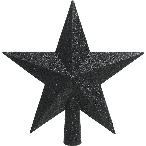 Kaemingk Christbaumspitze, Christbaumspitze Stern mit Glitzer 19cm Kunststoff, schwarz