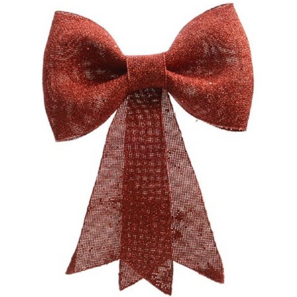 Kaemingk Hängedekoration Schleife Hochzeit Dekoration Kunststoff Glitter rot 30 cm
