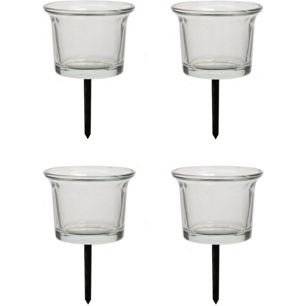 Kaemingk Kerzenhalter, Kerzenhalter zum Stecken 6x10cm Glas 4er Set Klar Transparent
