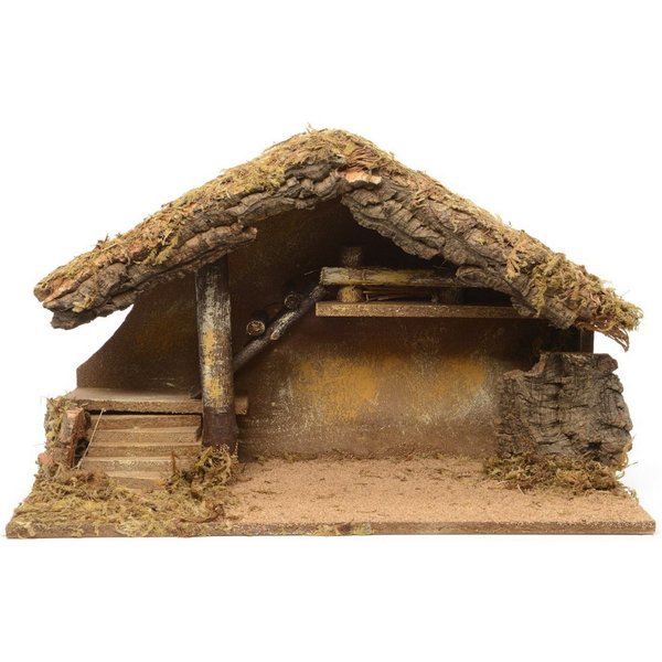 Kaemingk Krippe Weihnachtskrippe Holz grün L39cm B19cm H28cm
