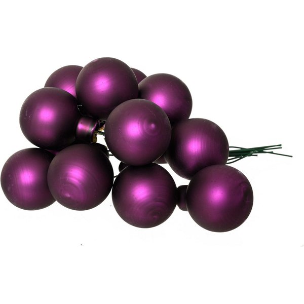 Kaemingk Weihnachtsbaumkugel, Weihnachtskugeln am Draht 2cm Glas 12 Stück - Feige matt