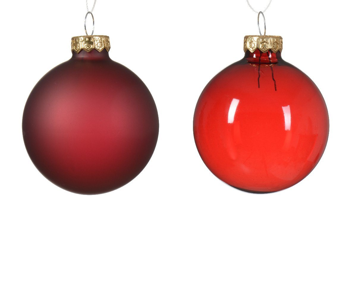 Kaemingk Weihnachtsbaumkugel, Weihnachtskugeln Glas 6cm x 6 Stück - Ochsenblut transparent – Bild 2 von 2