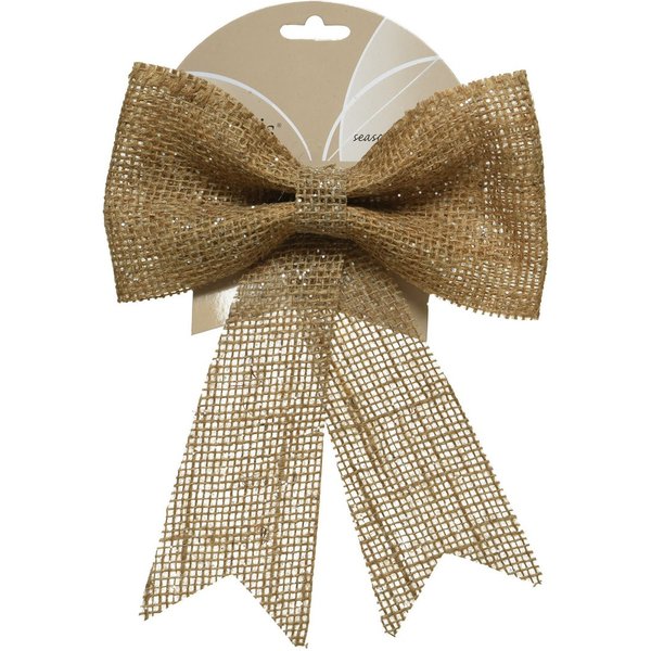 Kaemingk Weihnachtsbaumschleife, Schleife 24cm Jute Optik 1 Stück Braun