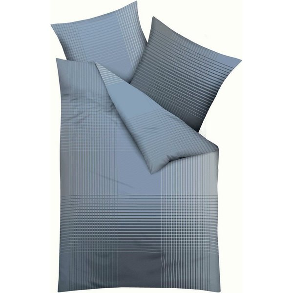 Kaeppel Bettwäsche MASTER 100% Baumwolle, Mako-Satin, 2 teilig, mit Karomuster, Markenreißverschluss