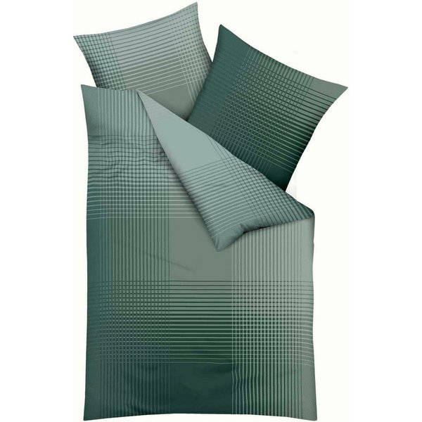 Kaeppel Bettwäsche MASTER 100% Baumwolle, Mako-Satin, 2 teilig, mit Karomuster, Markenreißverschluss